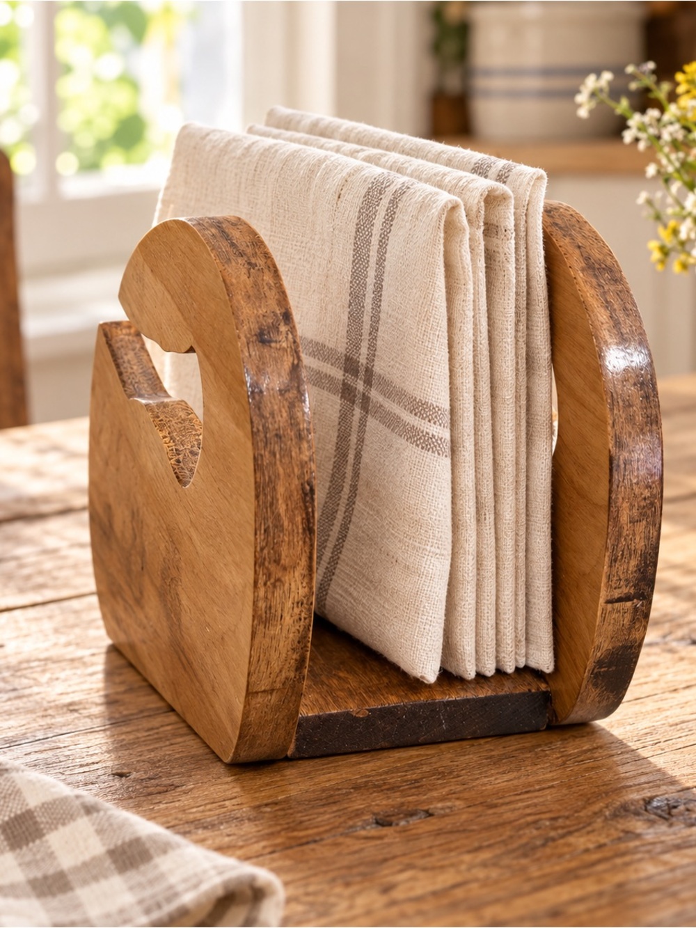 Wooden Swan Napkin Holder | Rustic Cottagecore Farmhouse Table Decor